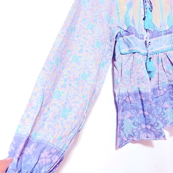 💜NWT💜 SPELL ✨EXTREMELY RARE VINTAGE PIECE✨ Opal Xanadu Blouse Sz XS - Picture 7 of 14